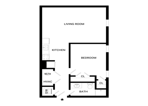Wonder Floor Plan | 661 Sq. Ft. at Mayton Transfer Lofts, Petersburg, VA 23803